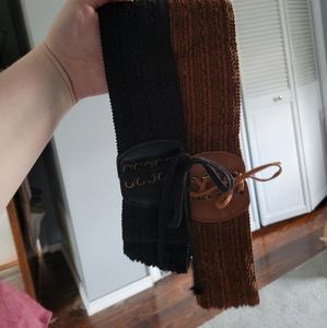 Brown and Black Elastic Corset Belts